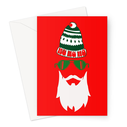 Red Father Christmas Ho Ho Ho Greeting Cards - Pack of 10 Cards