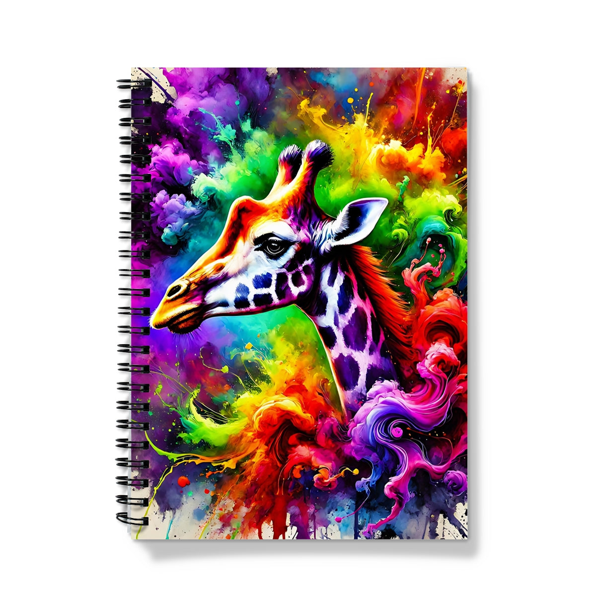 Colour Burst Giraffe Spiral Notebook