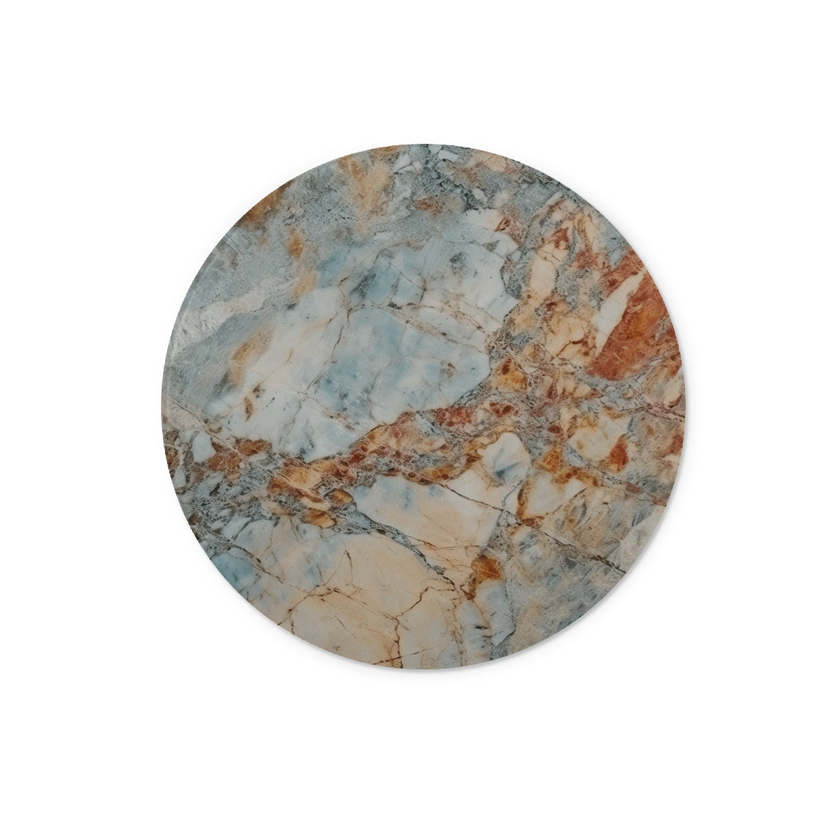 Cream Marble Effect Glass Chopping Board Circle