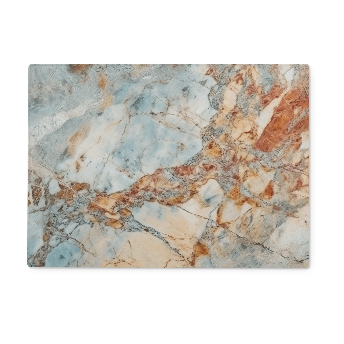 Cream Marble Effect Glass Chopping Board Rectangular