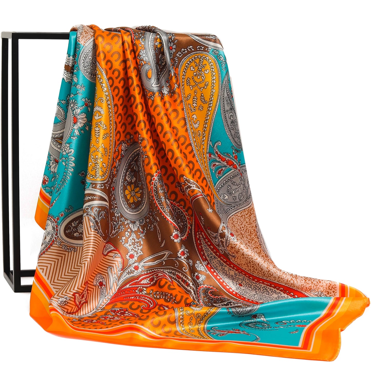 90×90cm Silk Satin Square Scarf for Women