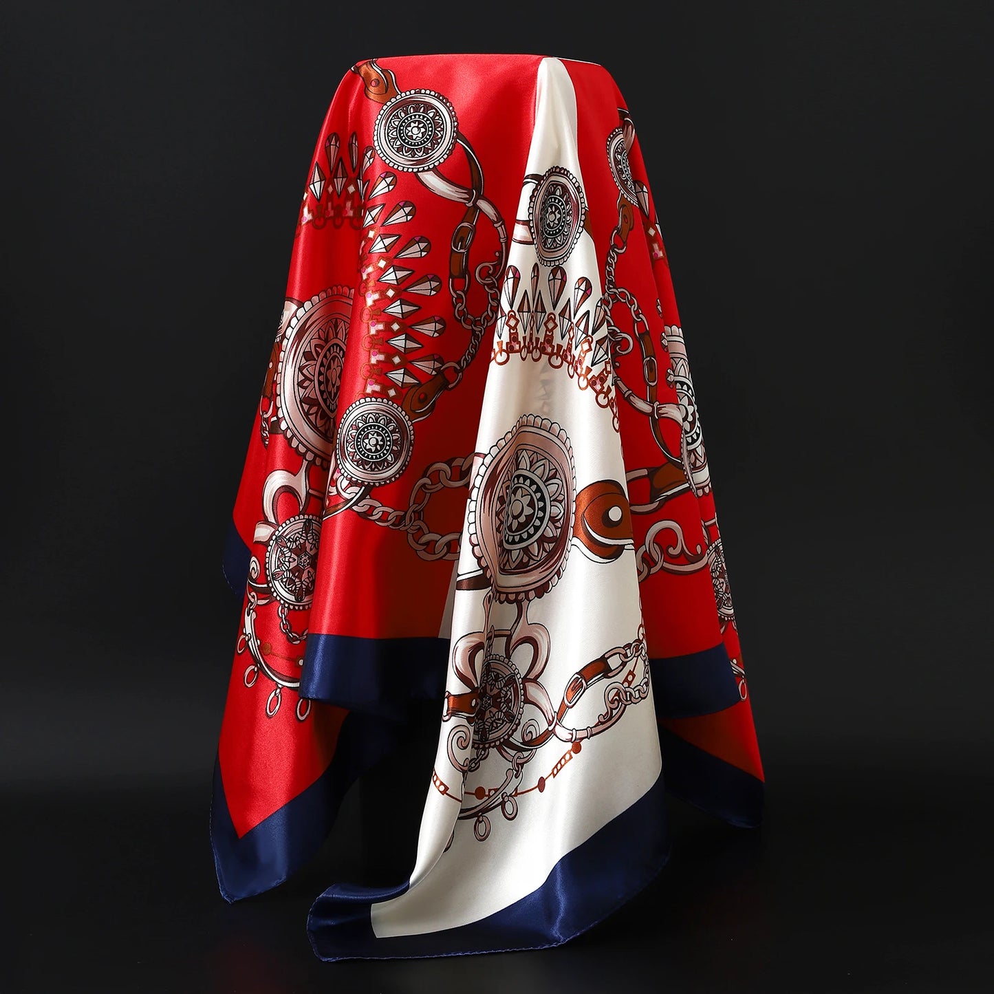 90×90cm Silk Satin Square Scarf for Women