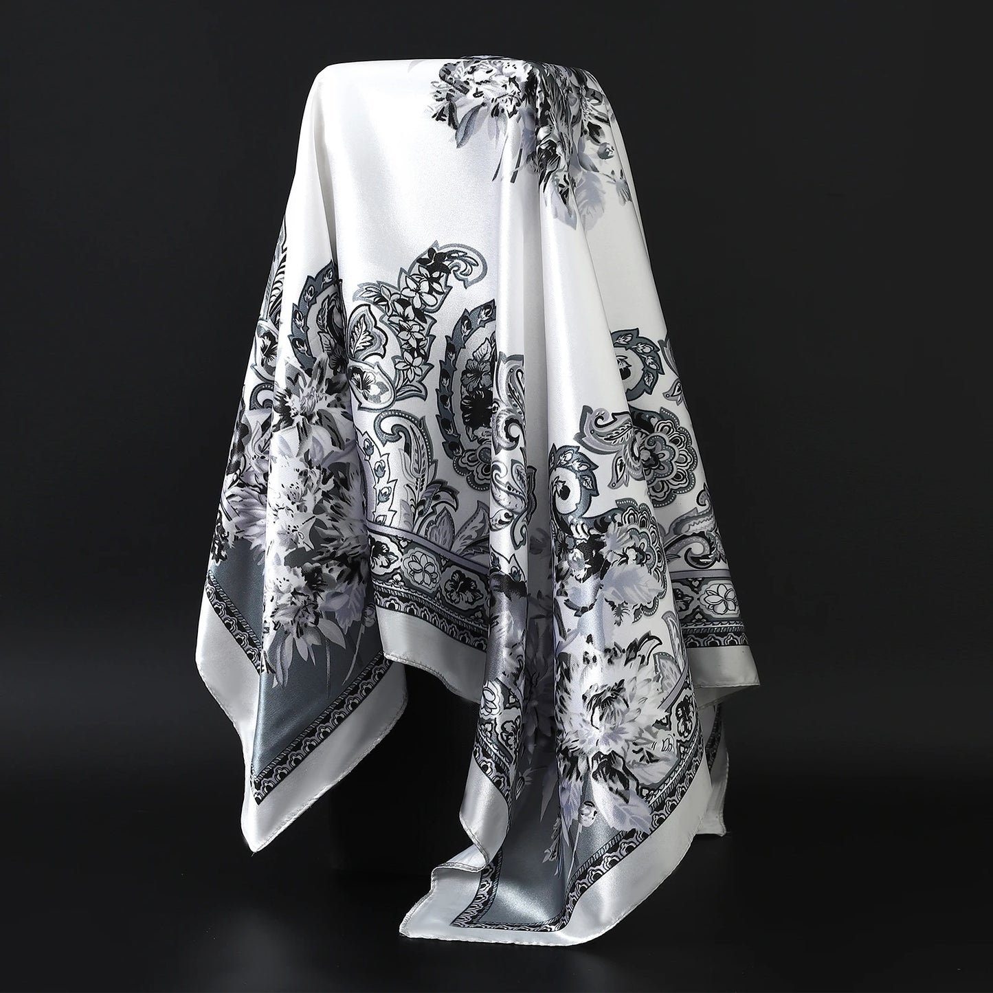 90×90cm Silk Satin Square Scarf for Women