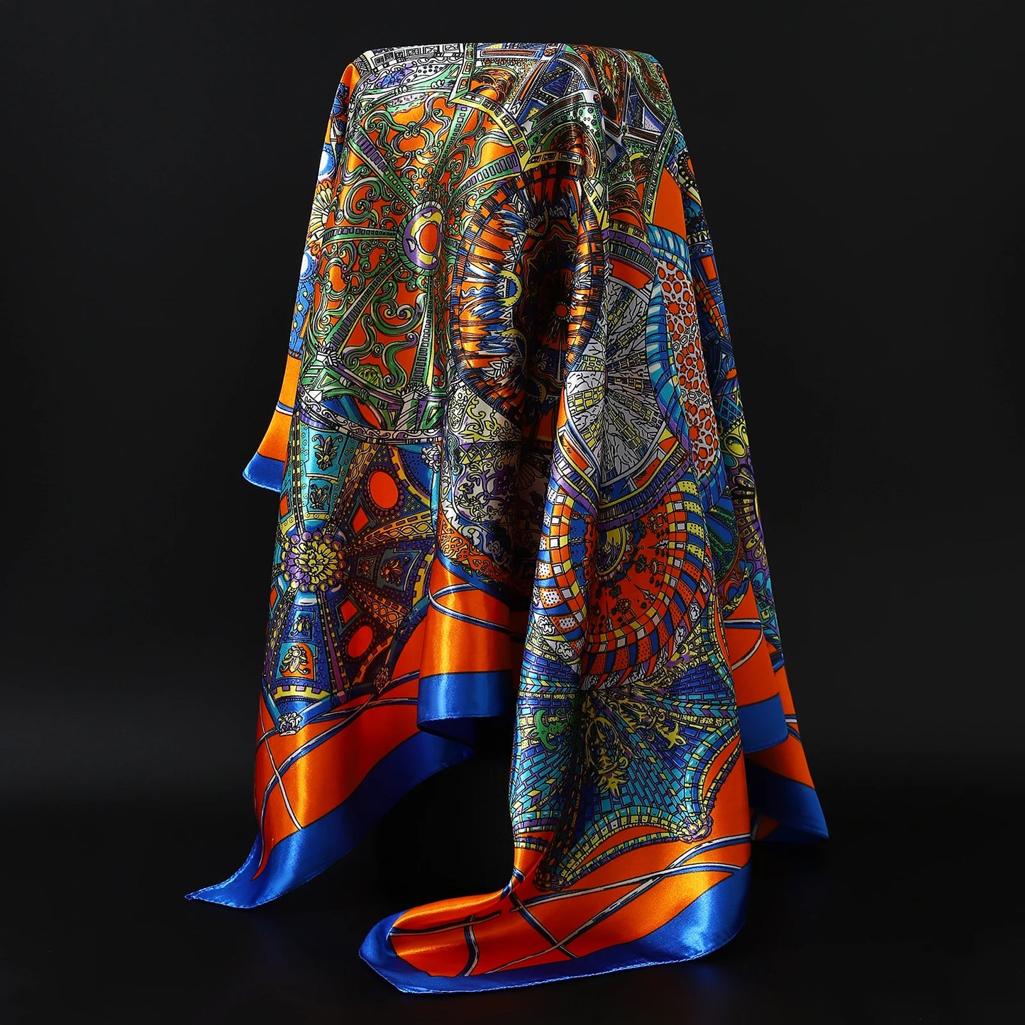 90×90cm Silk Satin Square Scarf for Women