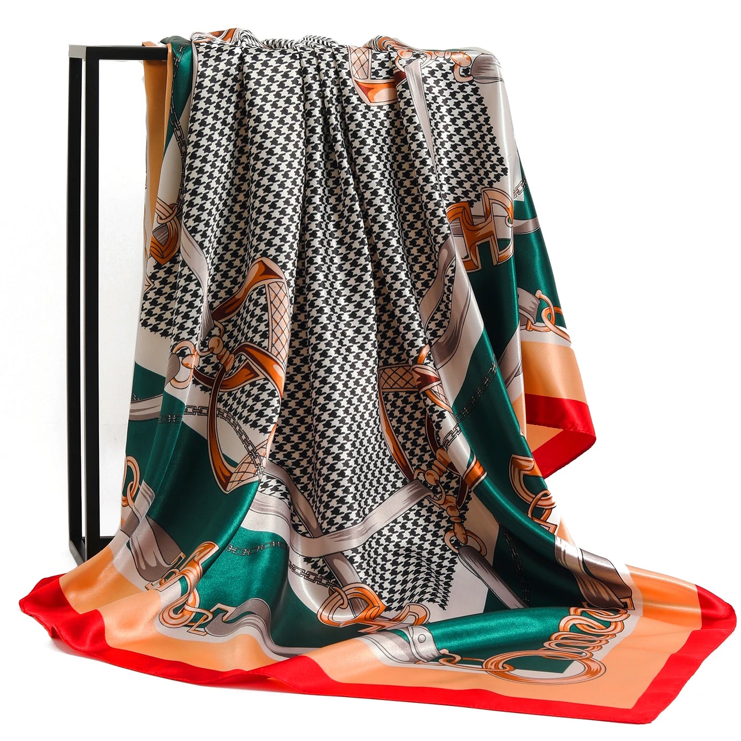 90×90cm Silk Satin Square Scarf for Women