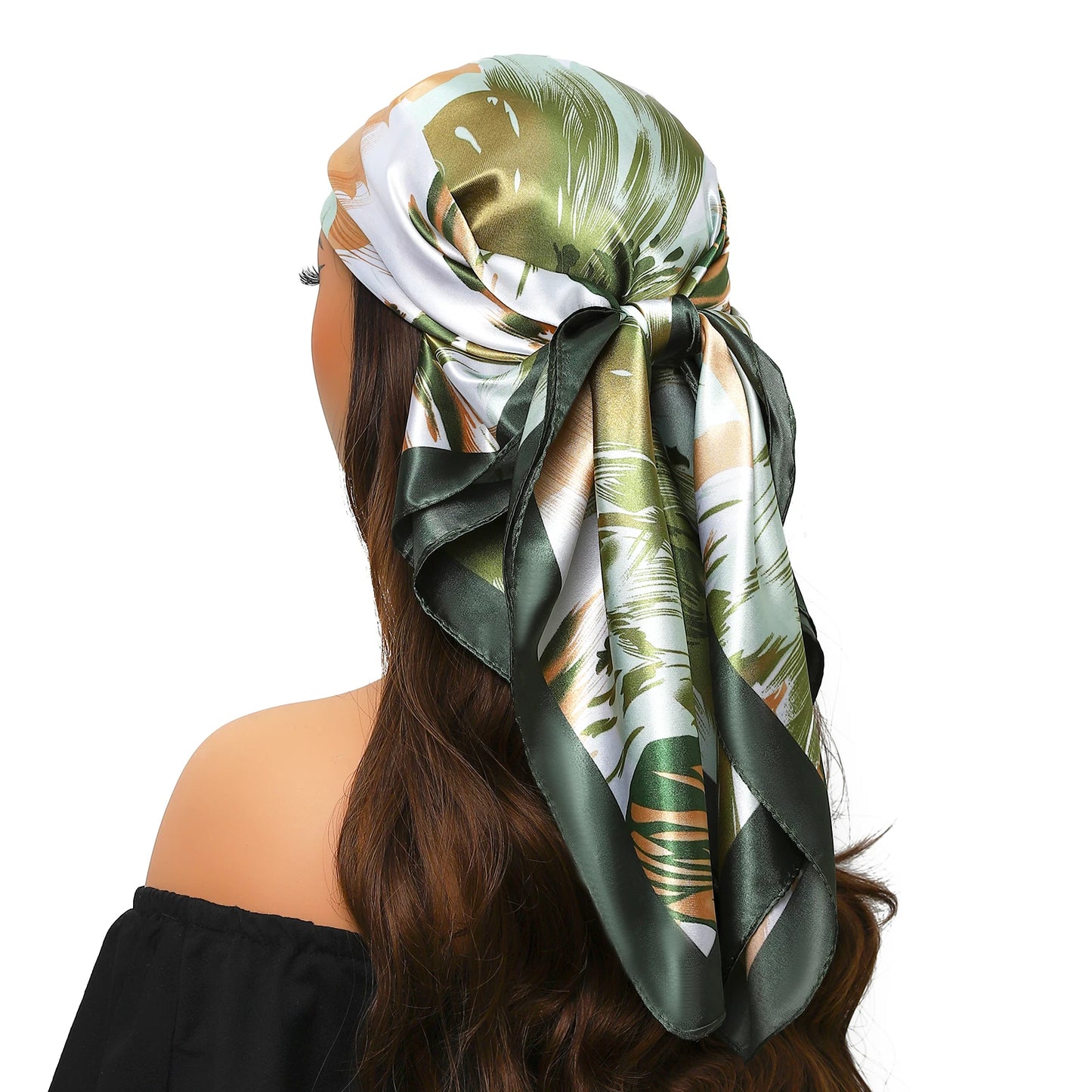 90×90cm Silk Satin Square Scarf for Women