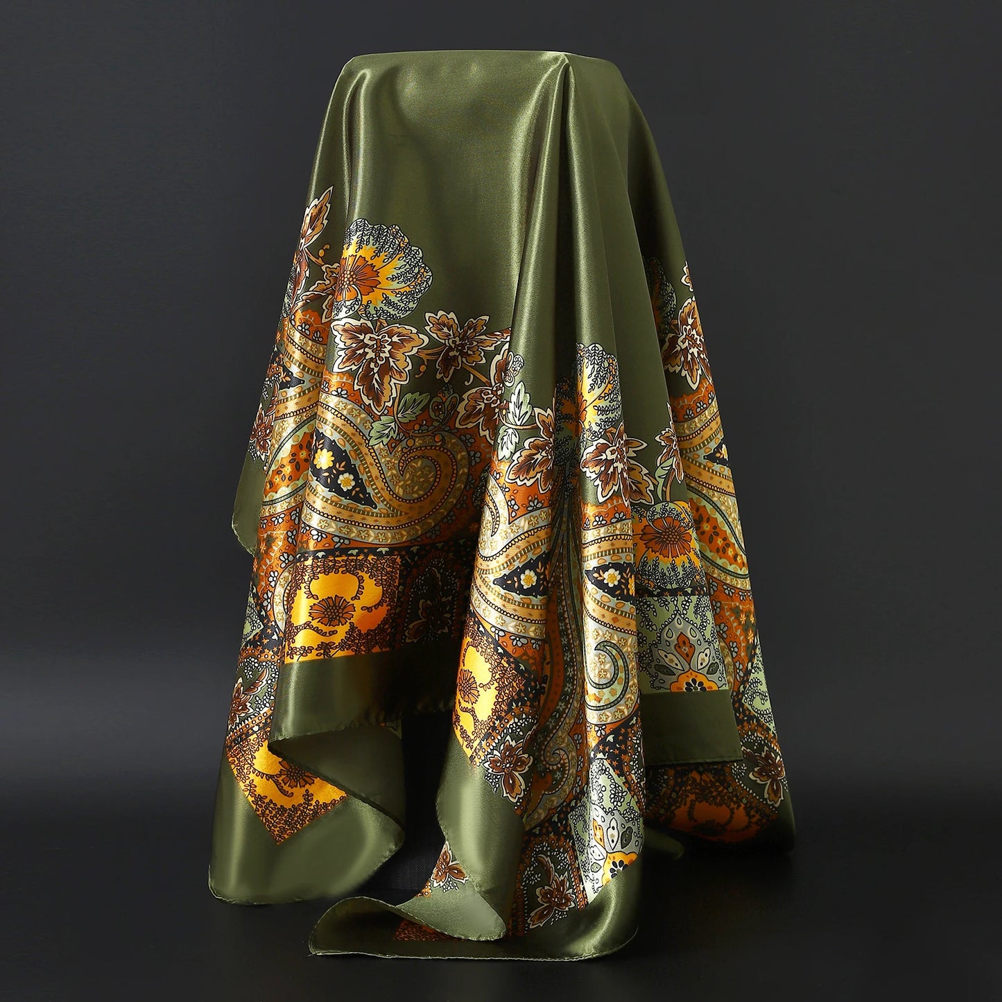 90×90cm Silk Satin Square Scarf for Women