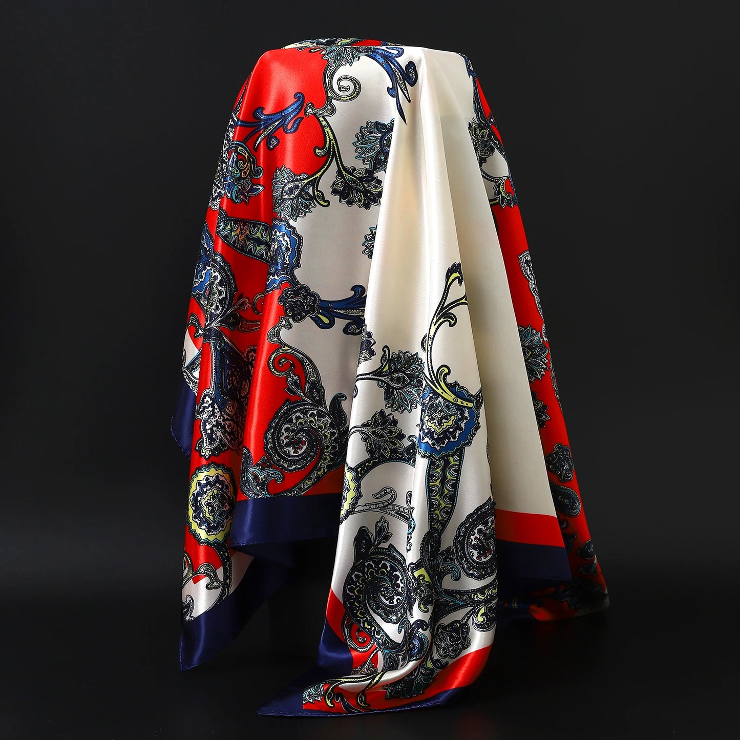 90×90cm Silk Satin Square Scarf for Women