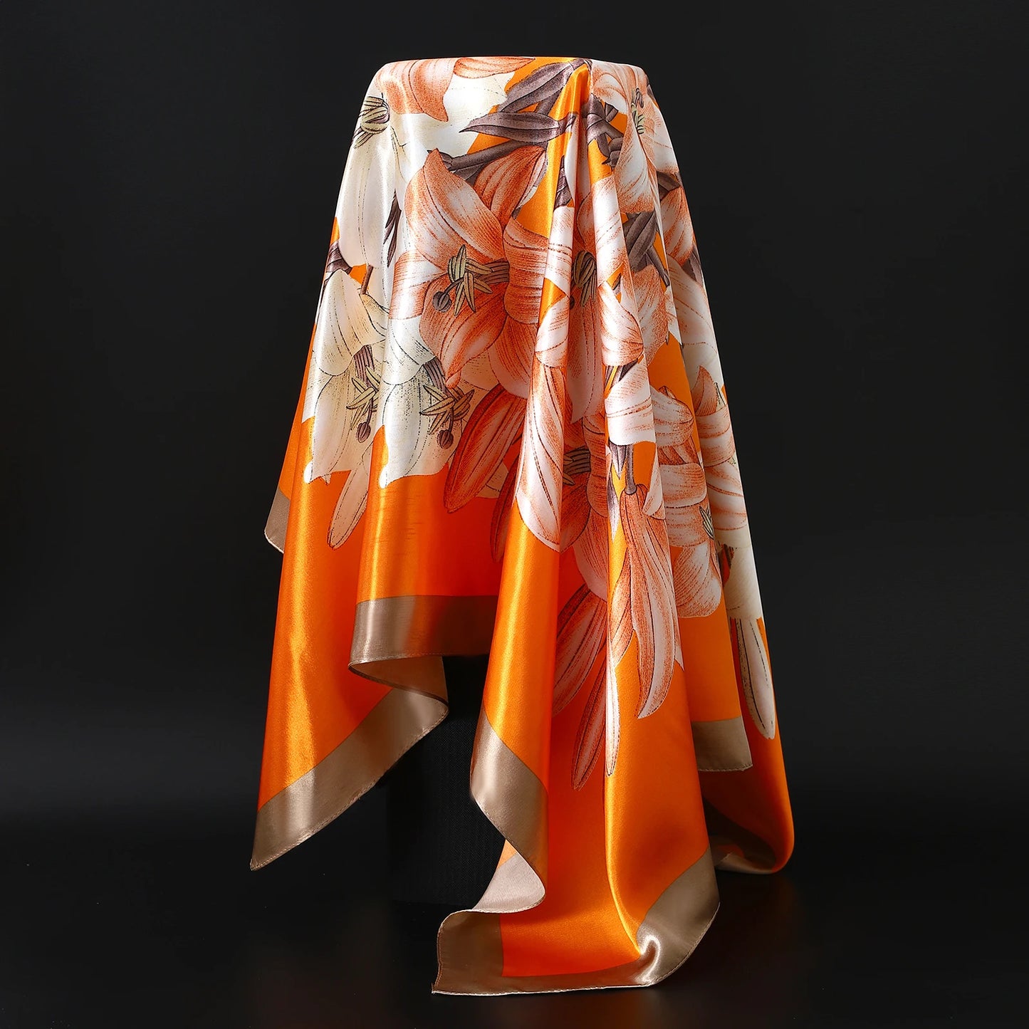 90×90cm Silk Satin Square Scarf for Women