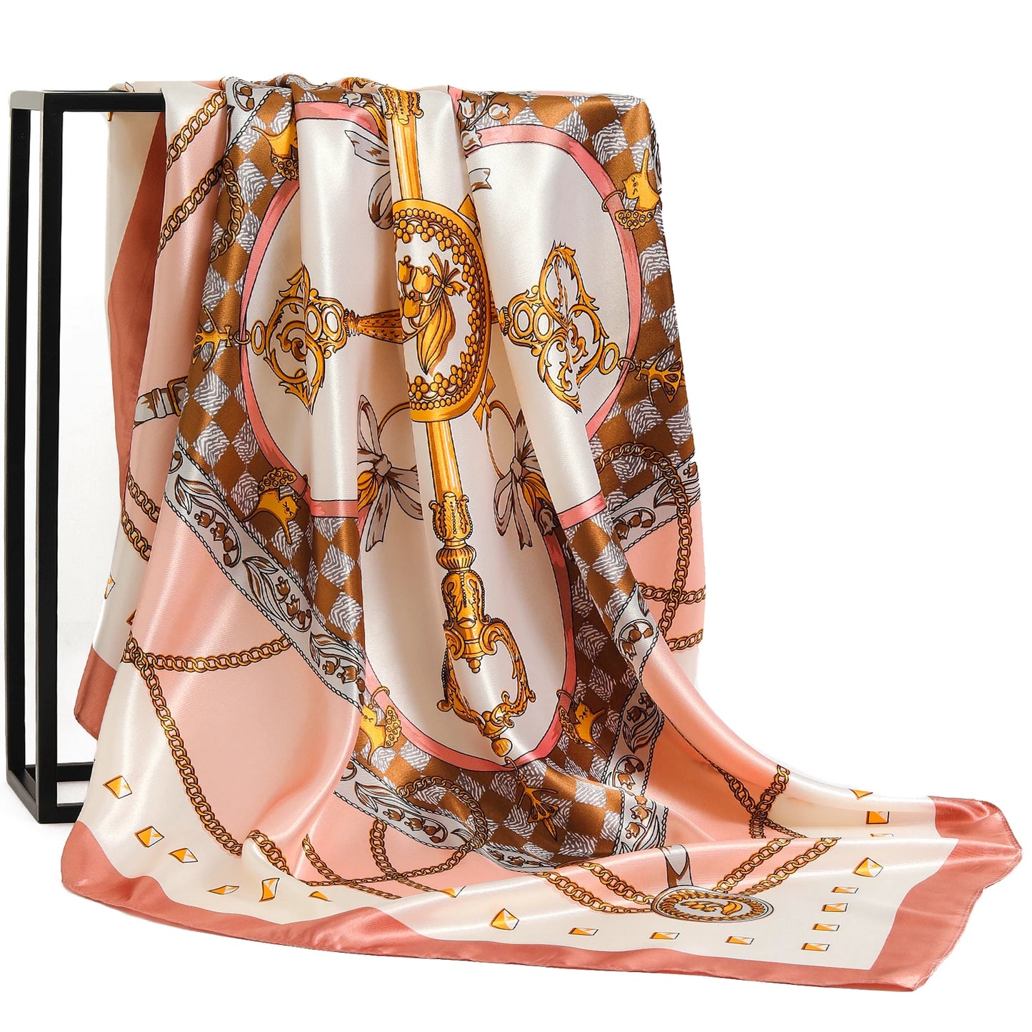 90×90cm Silk Satin Square Scarf for Women