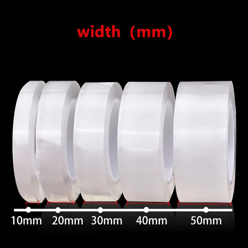 Double-Sided Adhesive Tape – Traceless, Waterproof Gel Tape (1m / 3m / 5m)