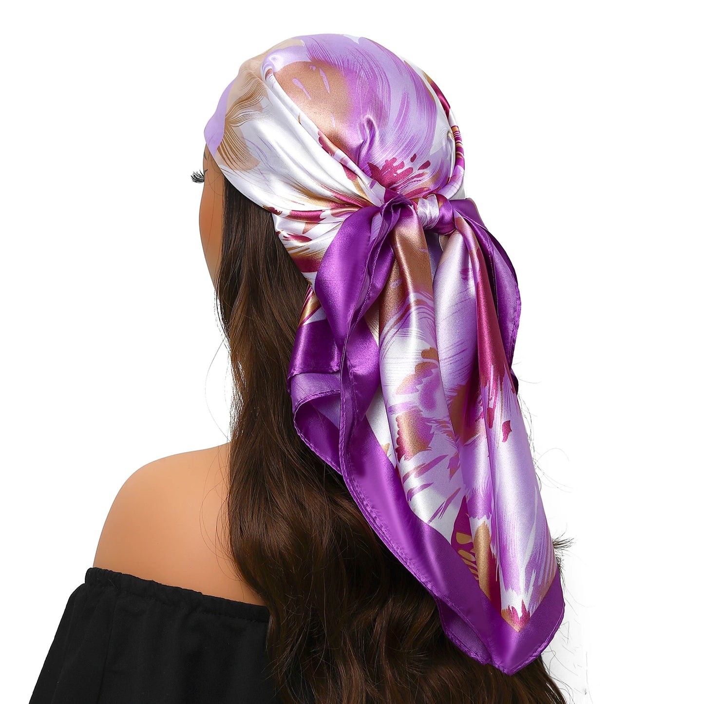 90×90cm Silk Satin Square Scarf for Women