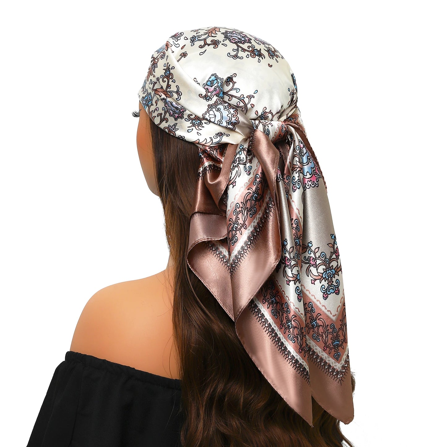 90×90cm Silk Satin Square Scarf for Women