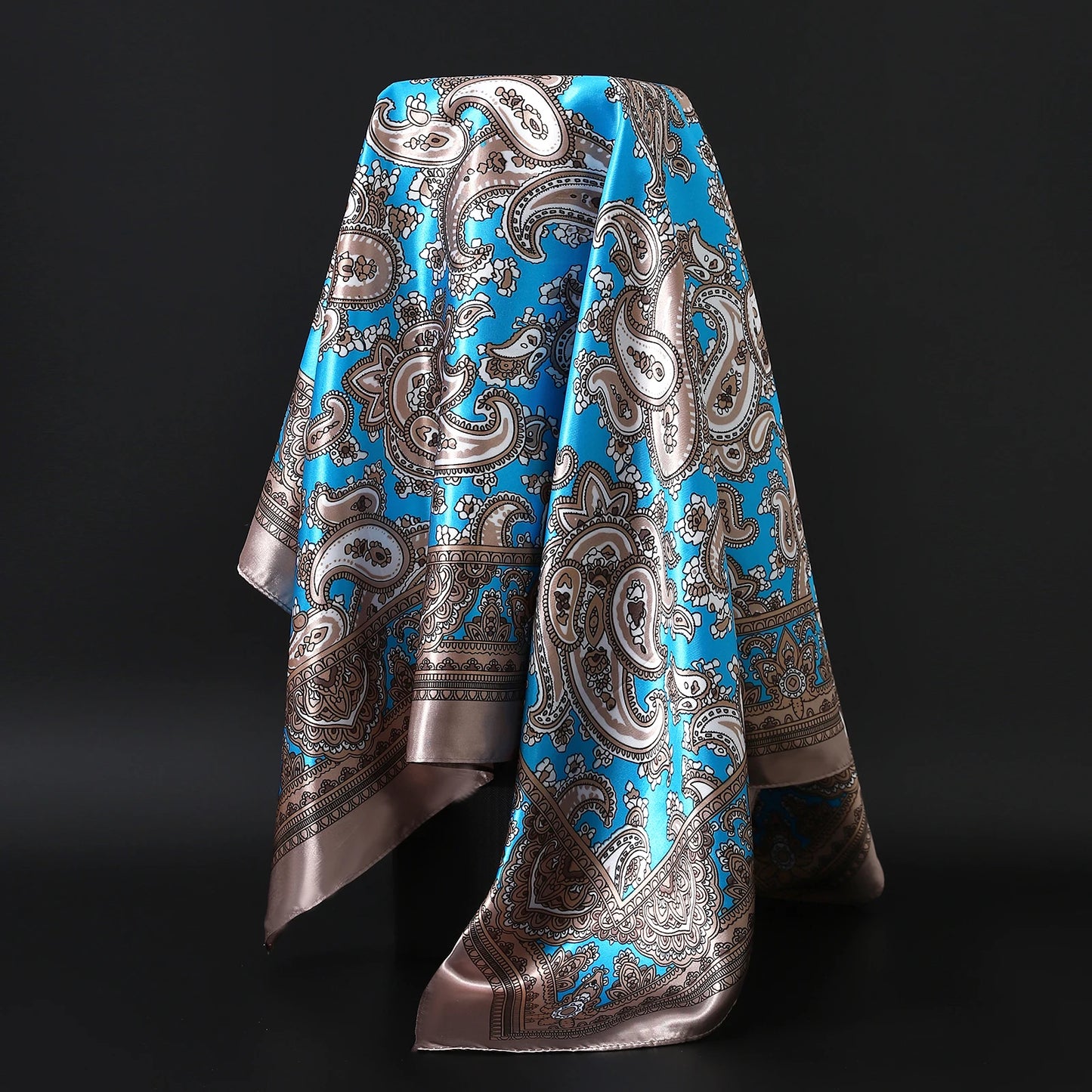 90×90cm Silk Satin Square Scarf for Women