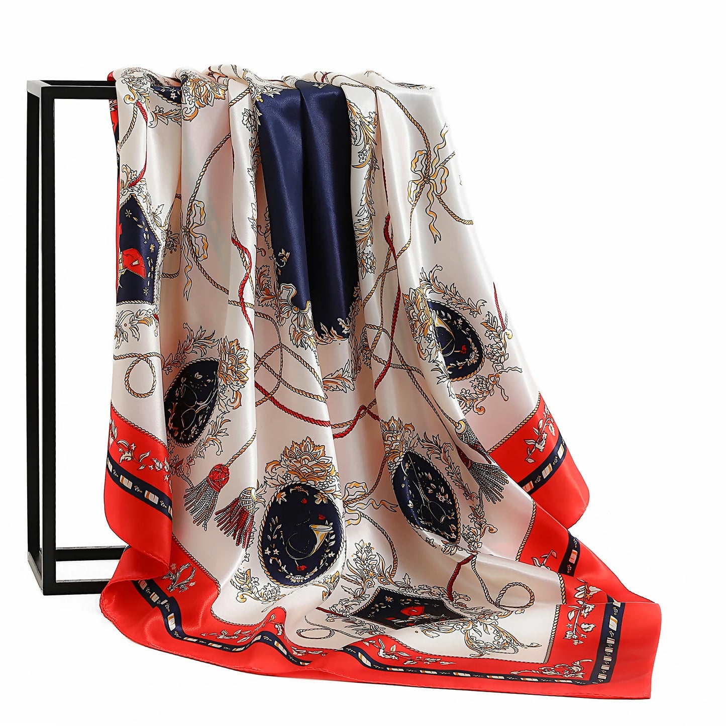 90×90cm Silk Satin Square Scarf for Women
