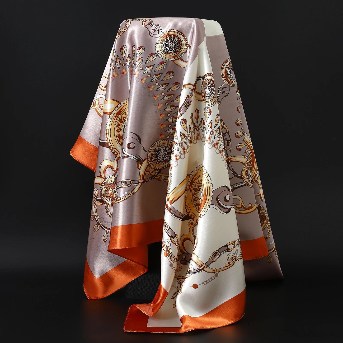 90×90cm Silk Satin Square Scarf for Women
