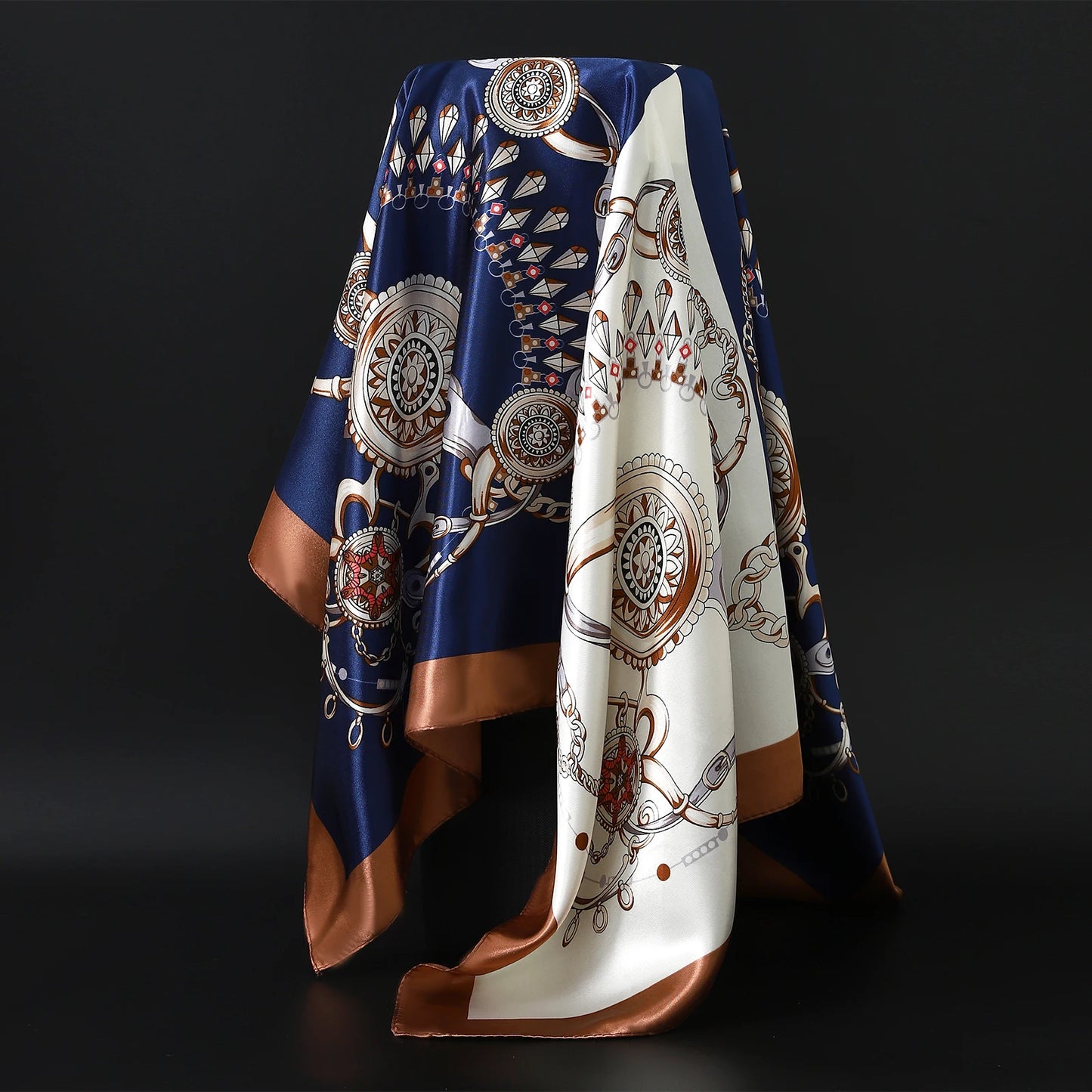 90×90cm Silk Satin Square Scarf for Women