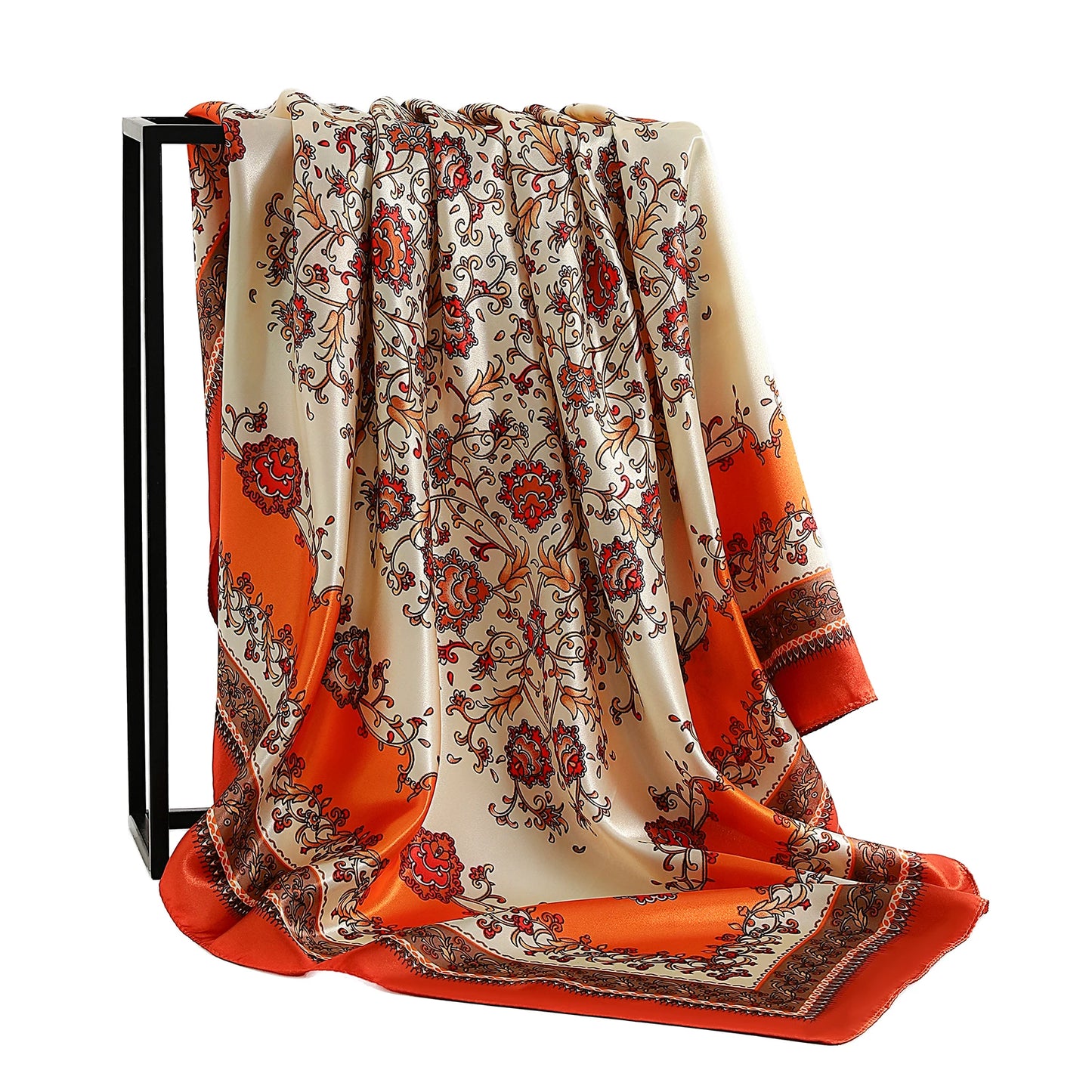 90×90cm Silk Satin Square Scarf for Women