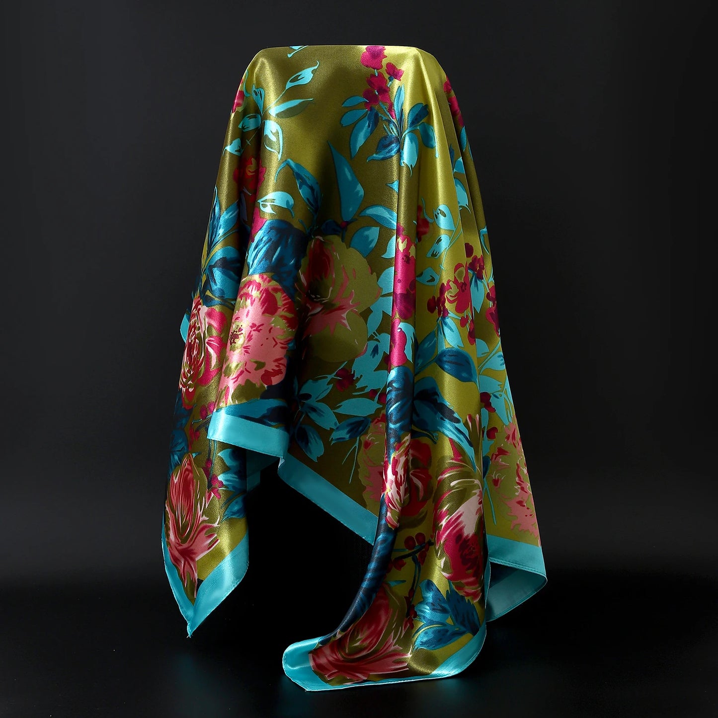90×90cm Silk Satin Square Scarf for Women