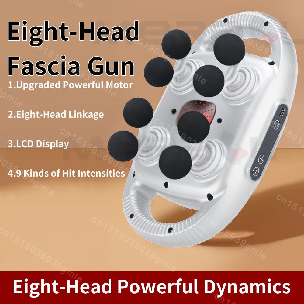 Electric Massage Gun Muscle Relaxation High Frequency Back Massage Deep Tissue Muscle 8/12 Heads