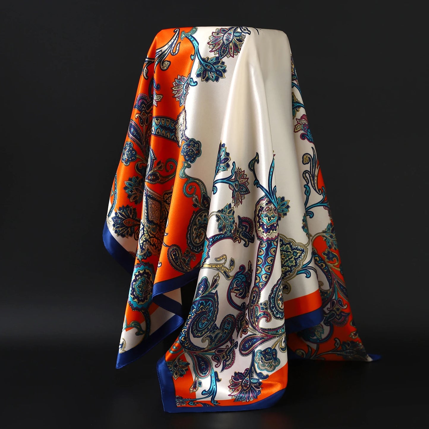 90×90cm Silk Satin Square Scarf for Women