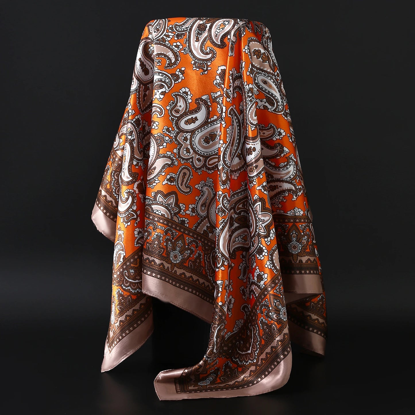 90×90cm Silk Satin Square Scarf for Women