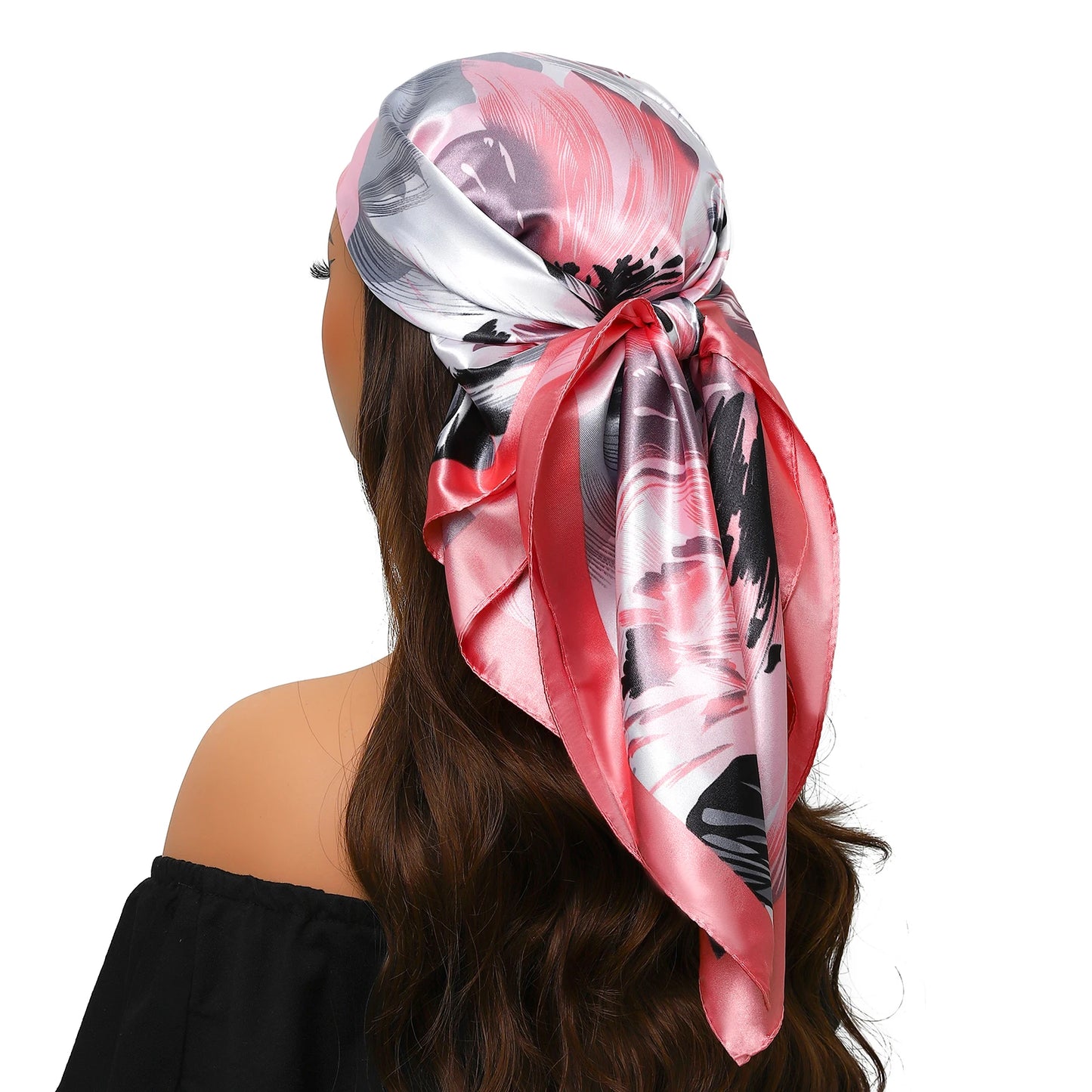 90×90cm Silk Satin Square Scarf for Women