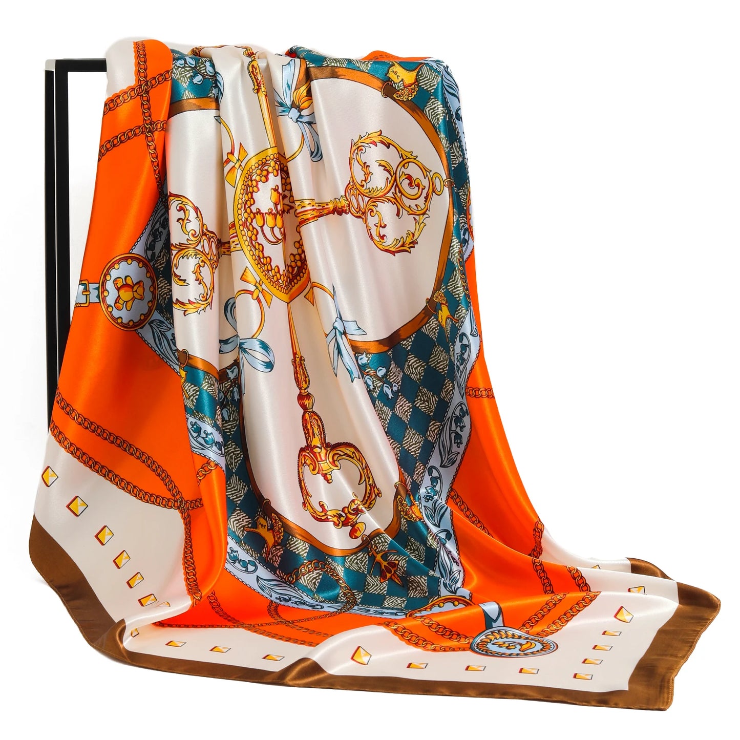 90×90cm Silk Satin Square Scarf for Women