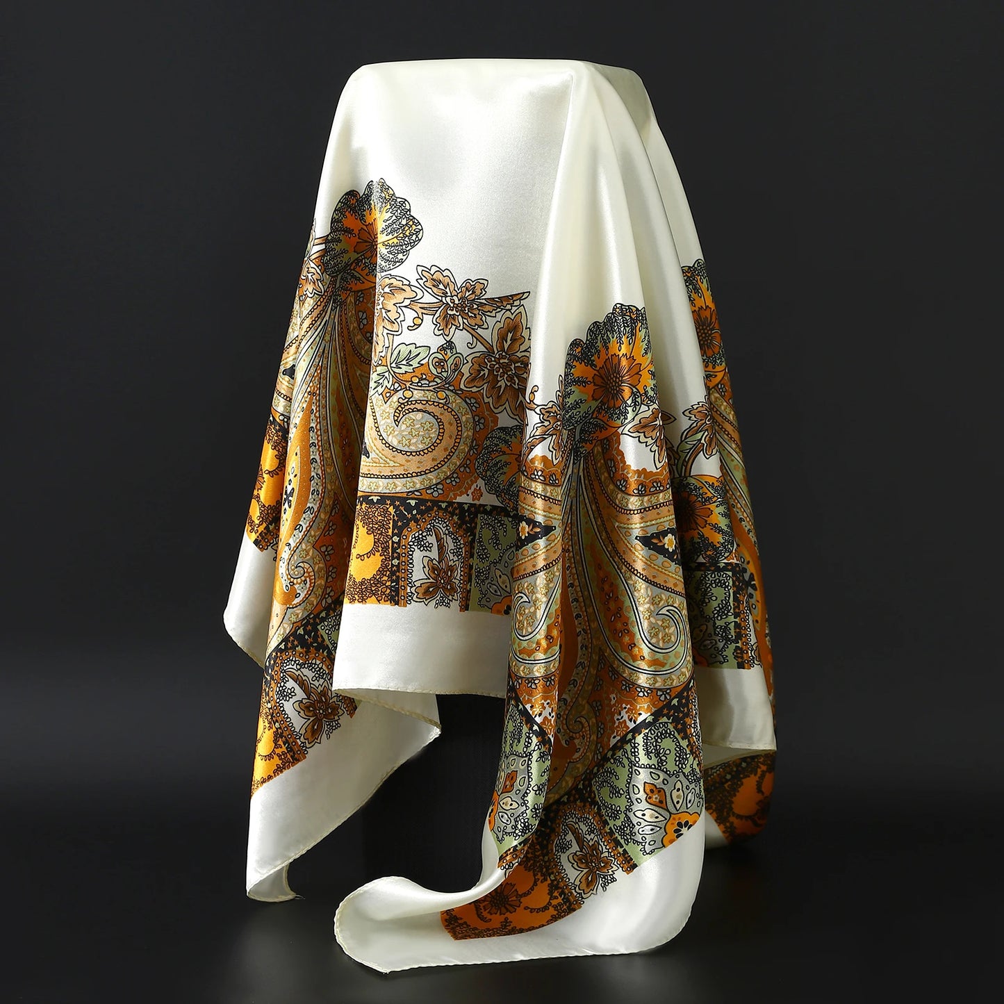 90×90cm Silk Satin Square Scarf for Women