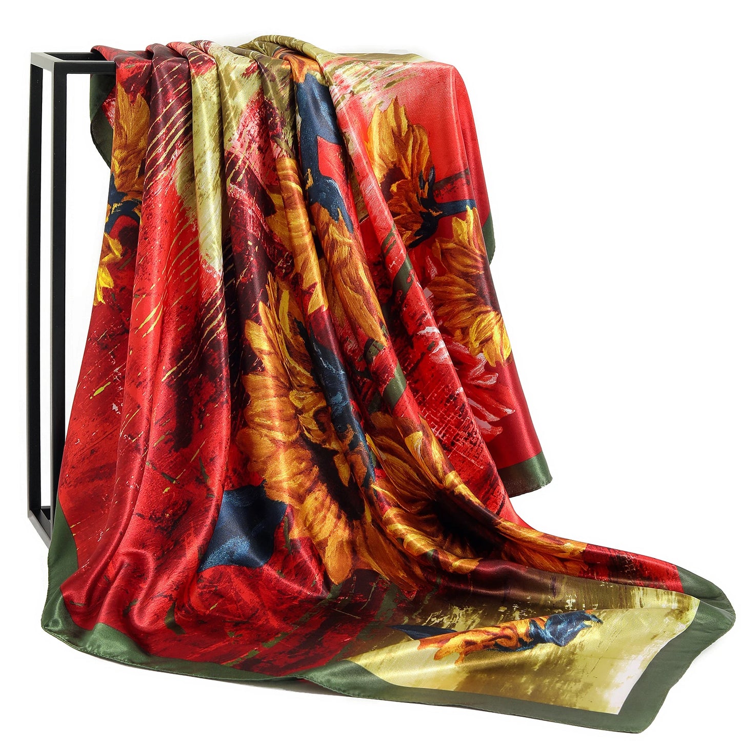 90×90cm Silk Satin Square Scarf for Women