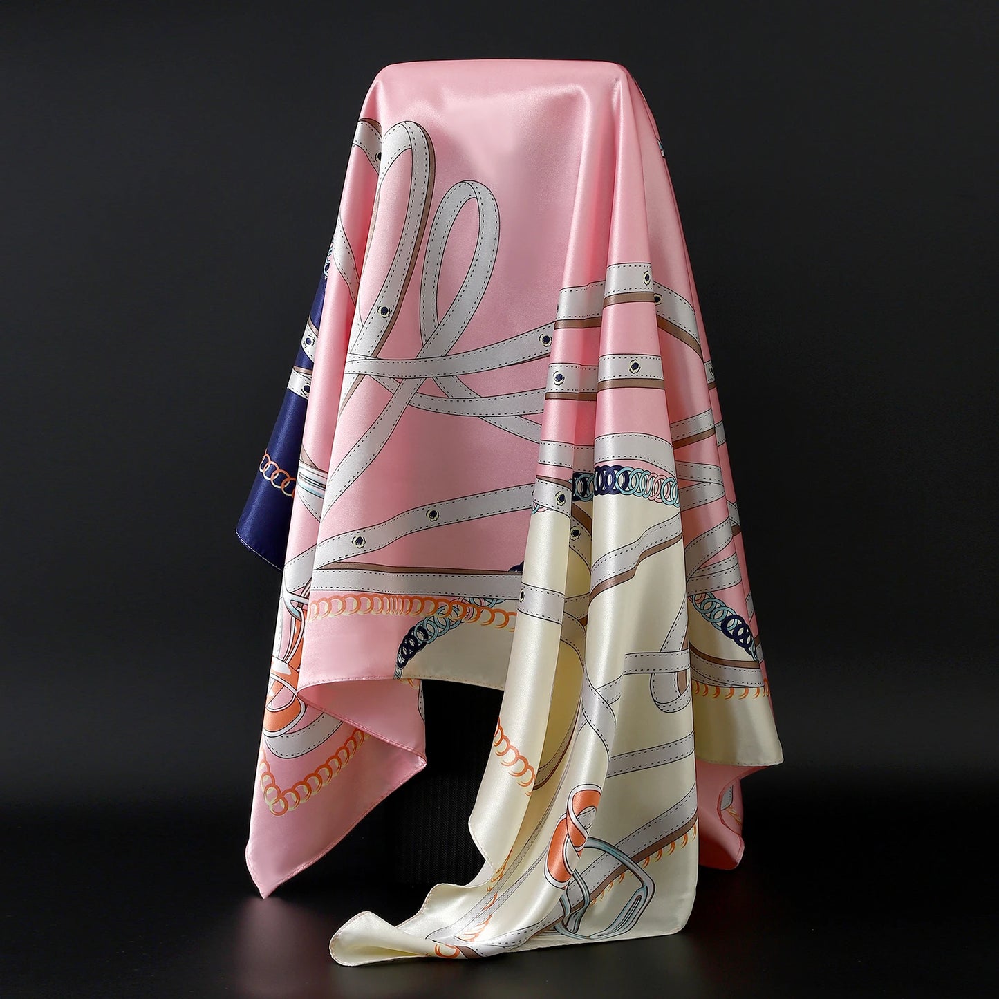 90×90cm Silk Satin Square Scarf for Women