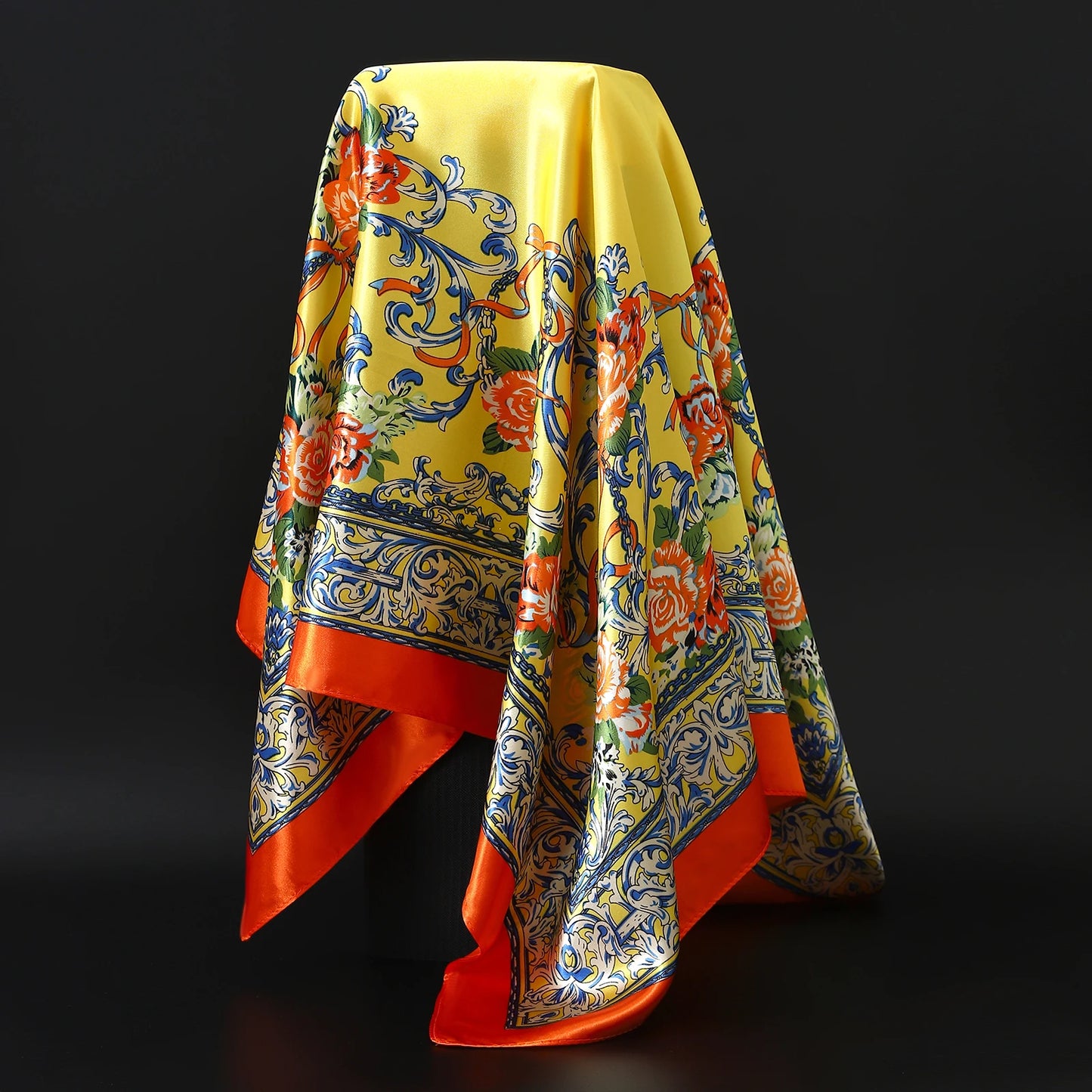 90×90cm Silk Satin Square Scarf for Women