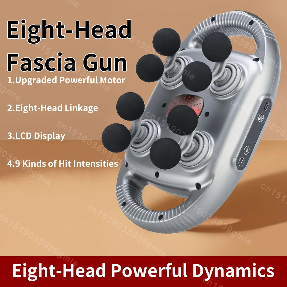Electric Massage Gun Muscle Relaxation High Frequency Back Massage Deep Tissue Muscle 8/12 Heads
