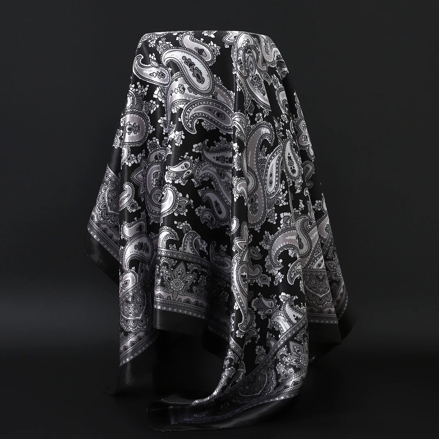 90×90cm Silk Satin Square Scarf for Women