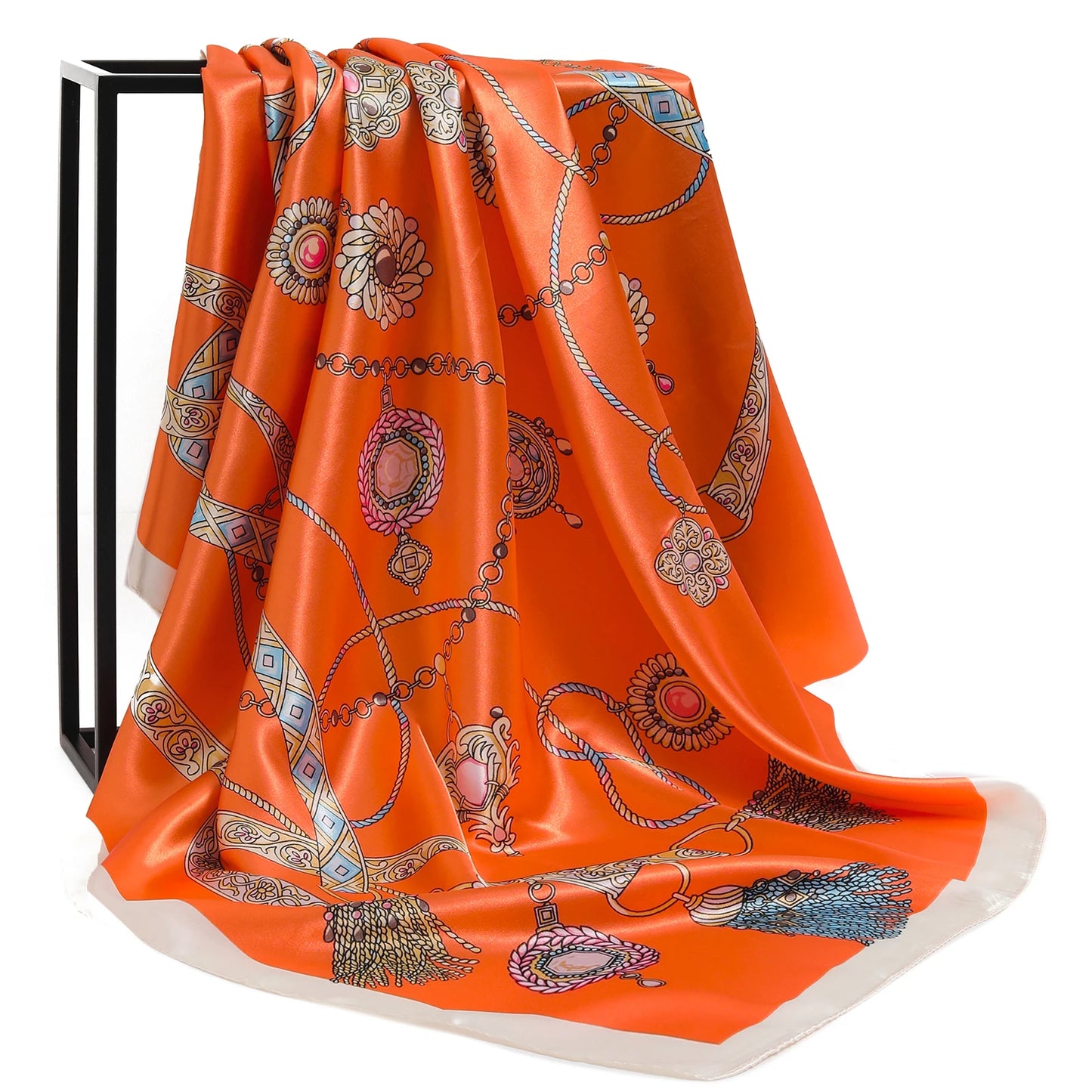 90×90cm Silk Satin Square Scarf for Women