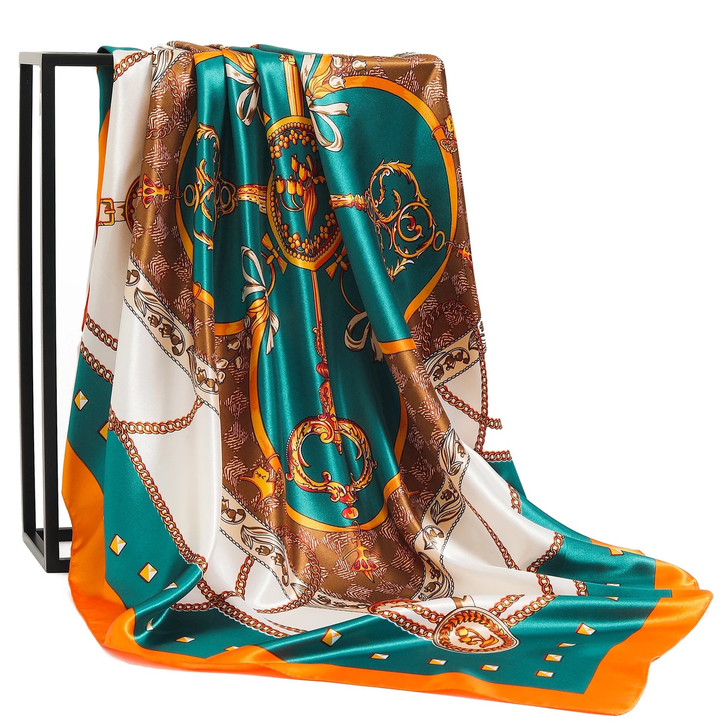 90×90cm Silk Satin Square Scarf for Women
