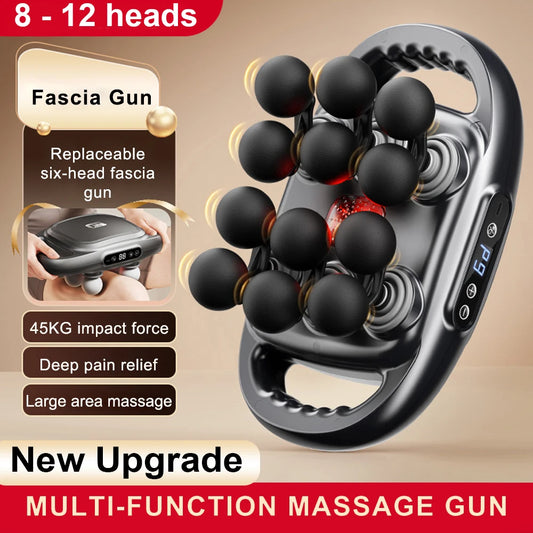 Electric Massage Gun Muscle Relaxation High Frequency Back Massage Deep Tissue Muscle 8/12 Heads