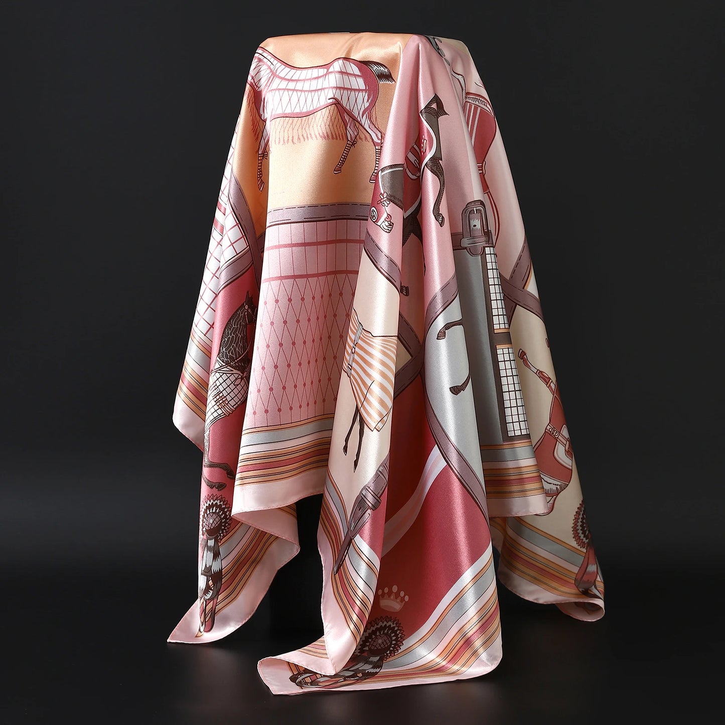 90×90cm Silk Satin Square Scarf for Women