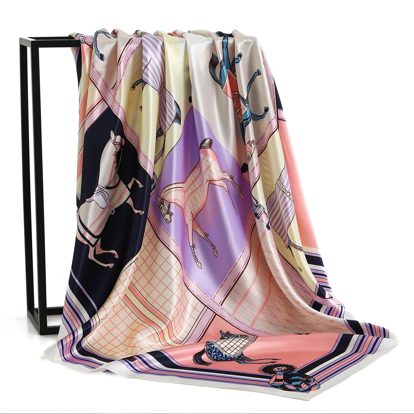 90×90cm Silk Satin Square Scarf for Women