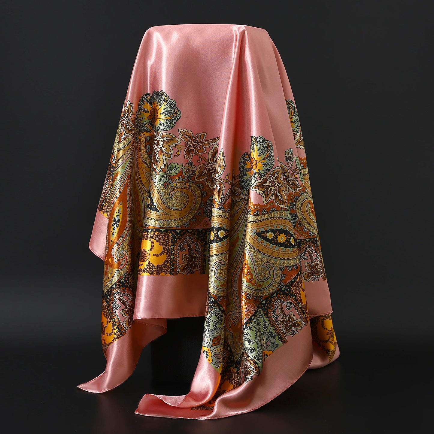 90×90cm Silk Satin Square Scarf for Women