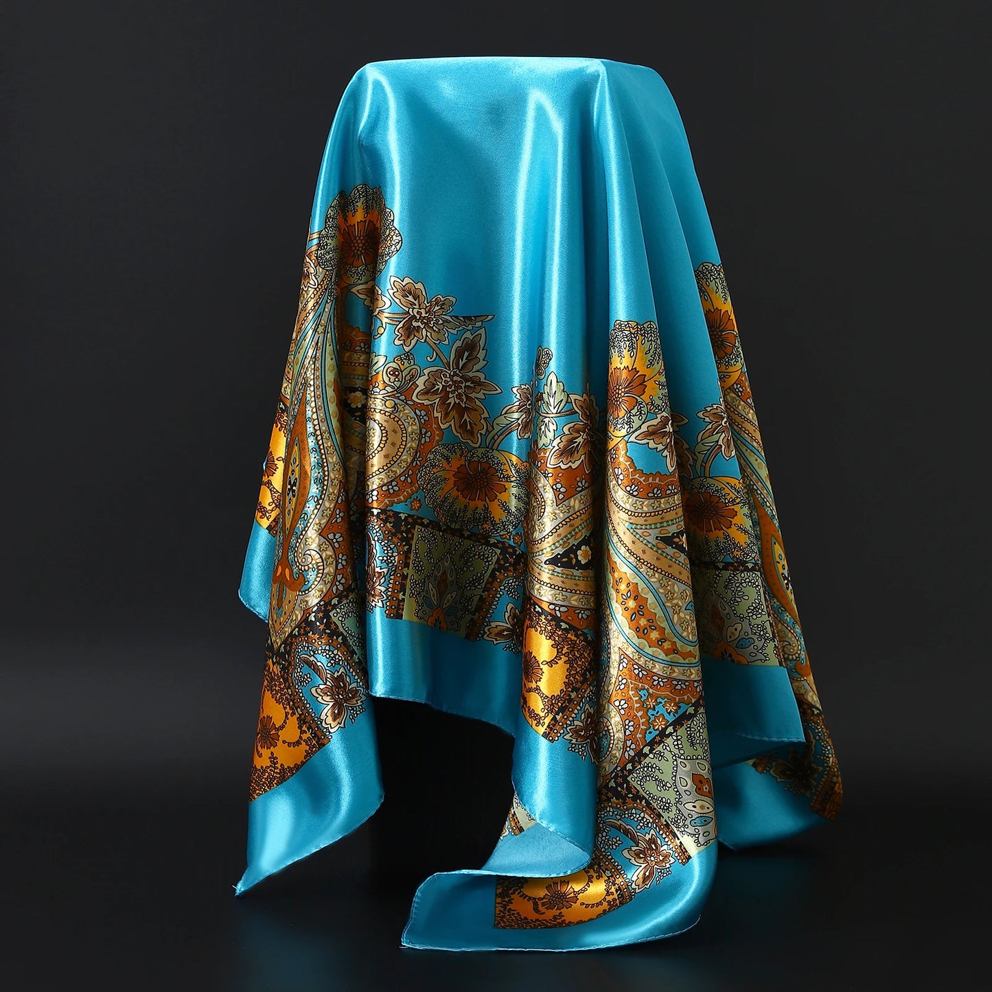 90×90cm Silk Satin Square Scarf for Women
