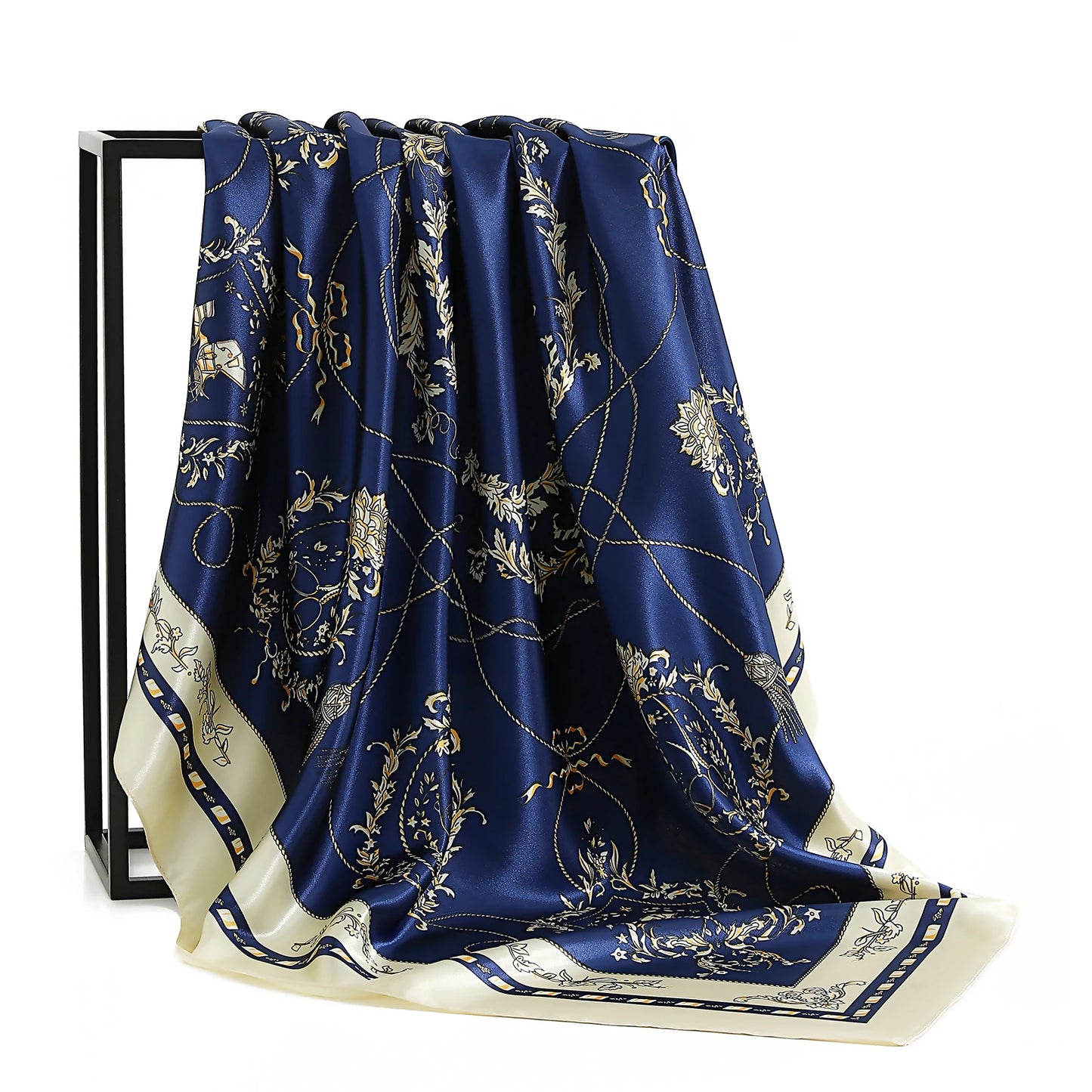 90×90cm Silk Satin Square Scarf for Women
