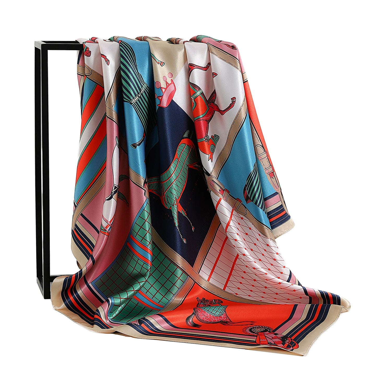 90×90cm Silk Satin Square Scarf for Women