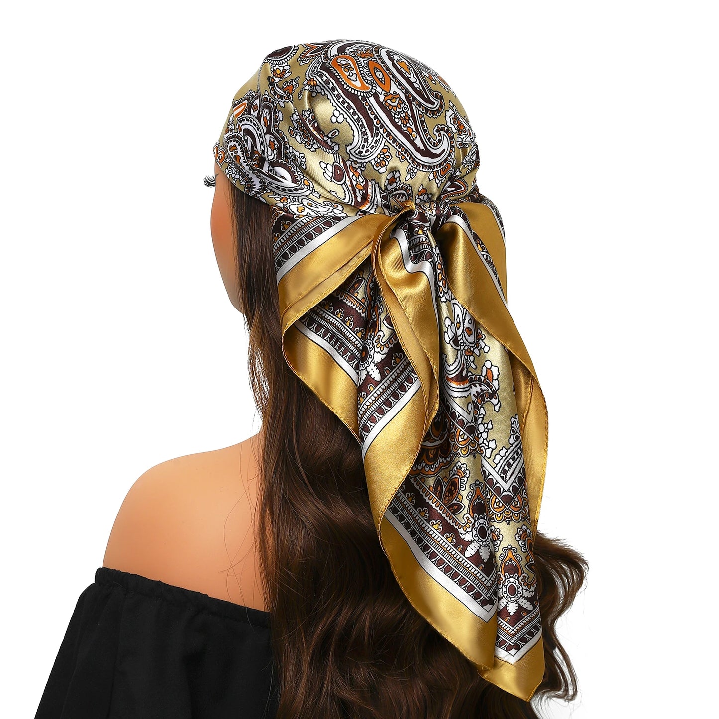90×90cm Silk Satin Square Scarf for Women
