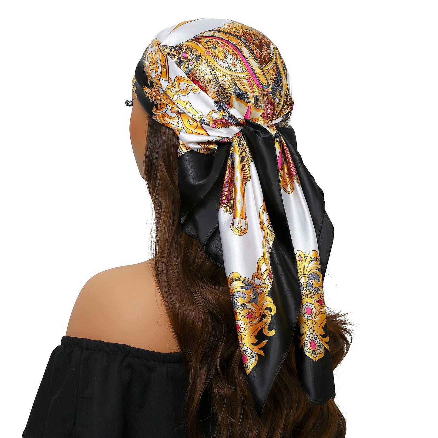 90×90cm Silk Satin Square Scarf for Women