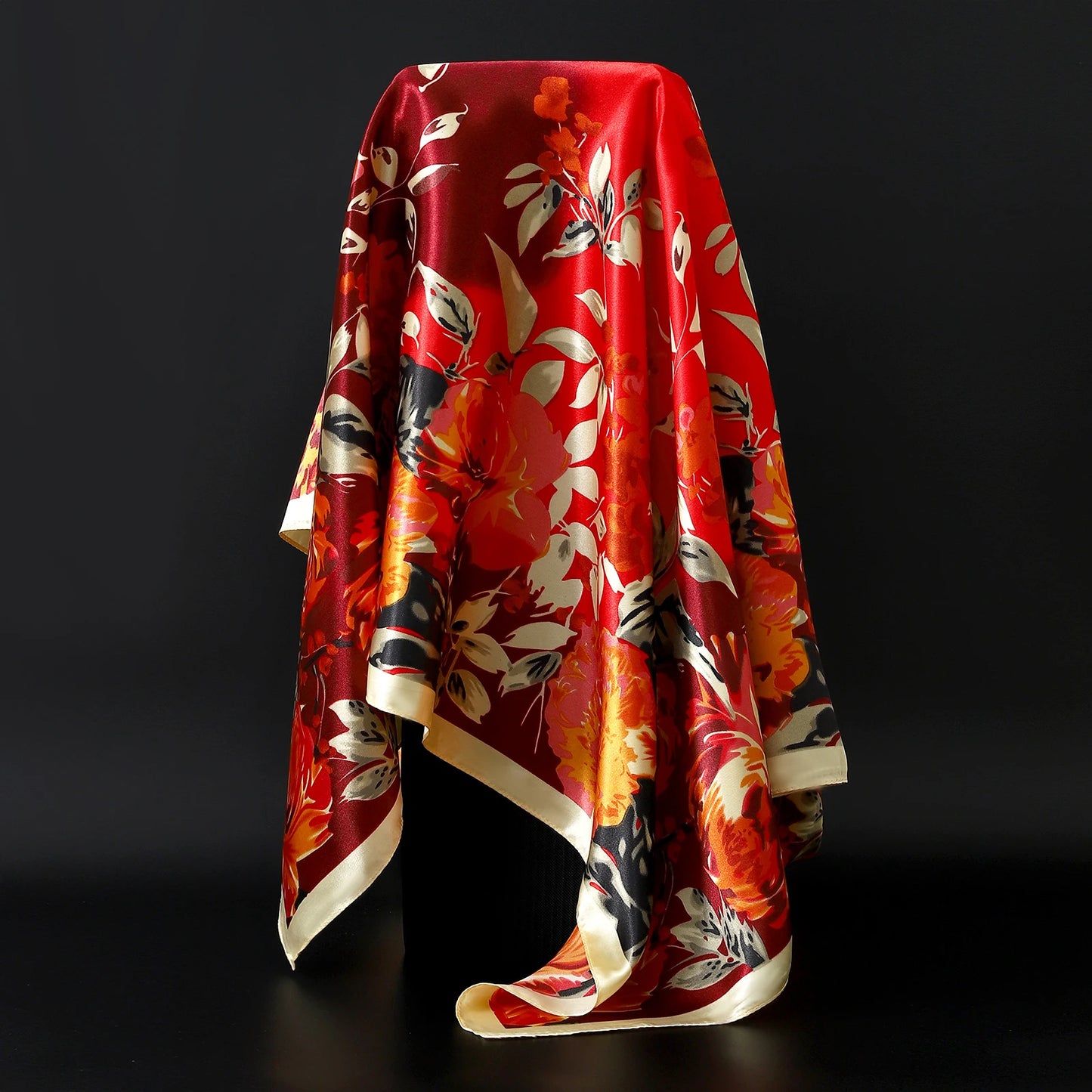 90×90cm Silk Satin Square Scarf for Women