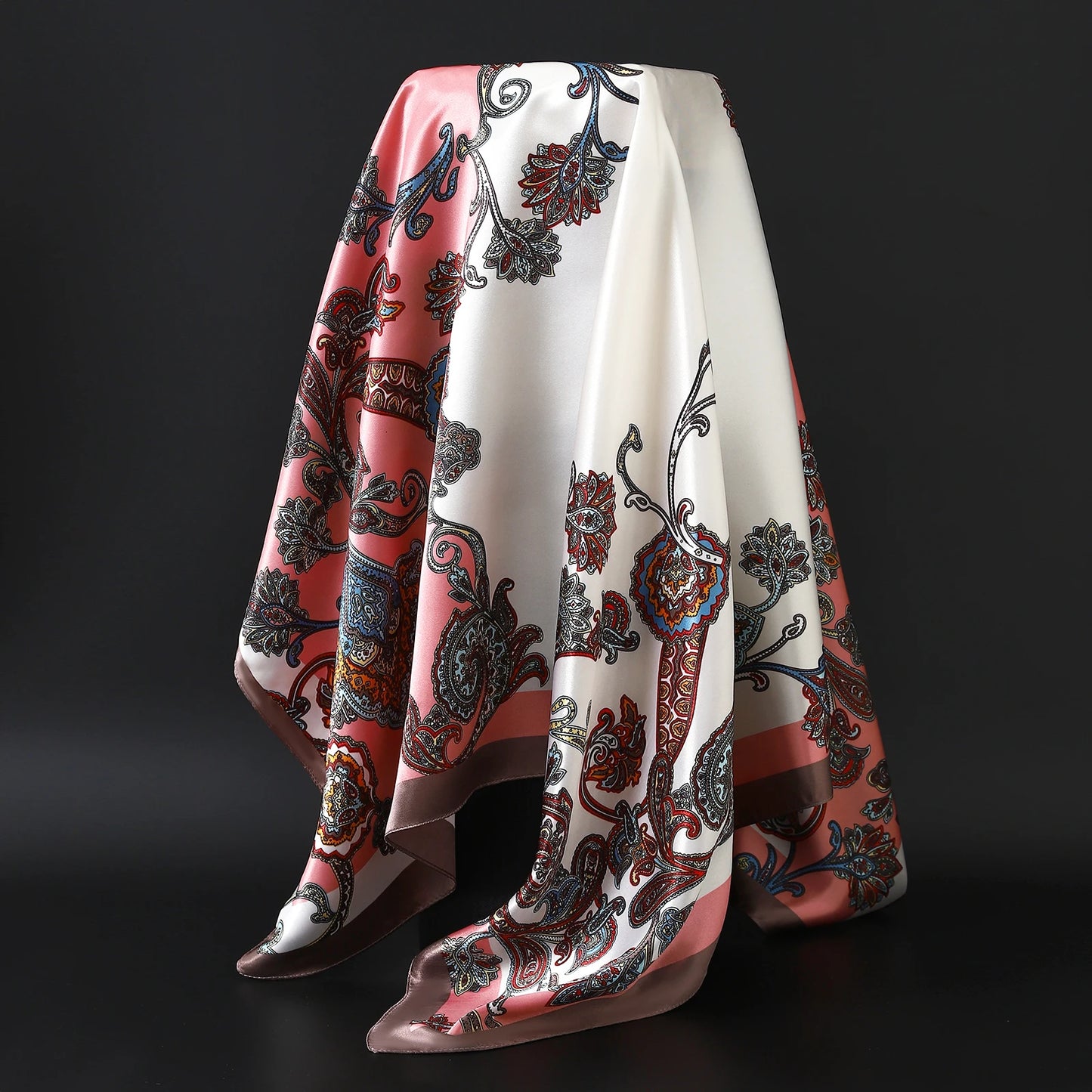90×90cm Silk Satin Square Scarf for Women