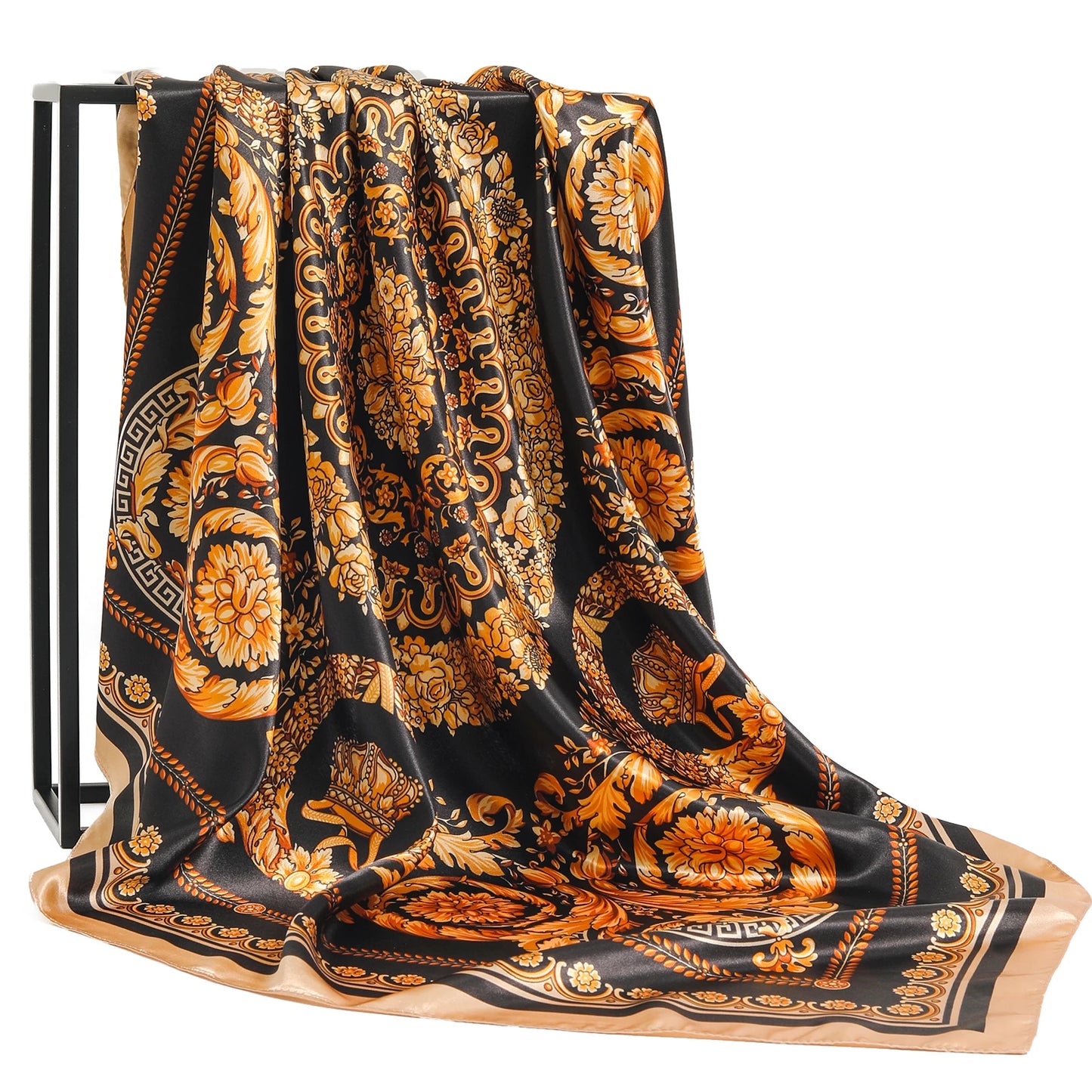 90×90cm Silk Satin Square Scarf for Women