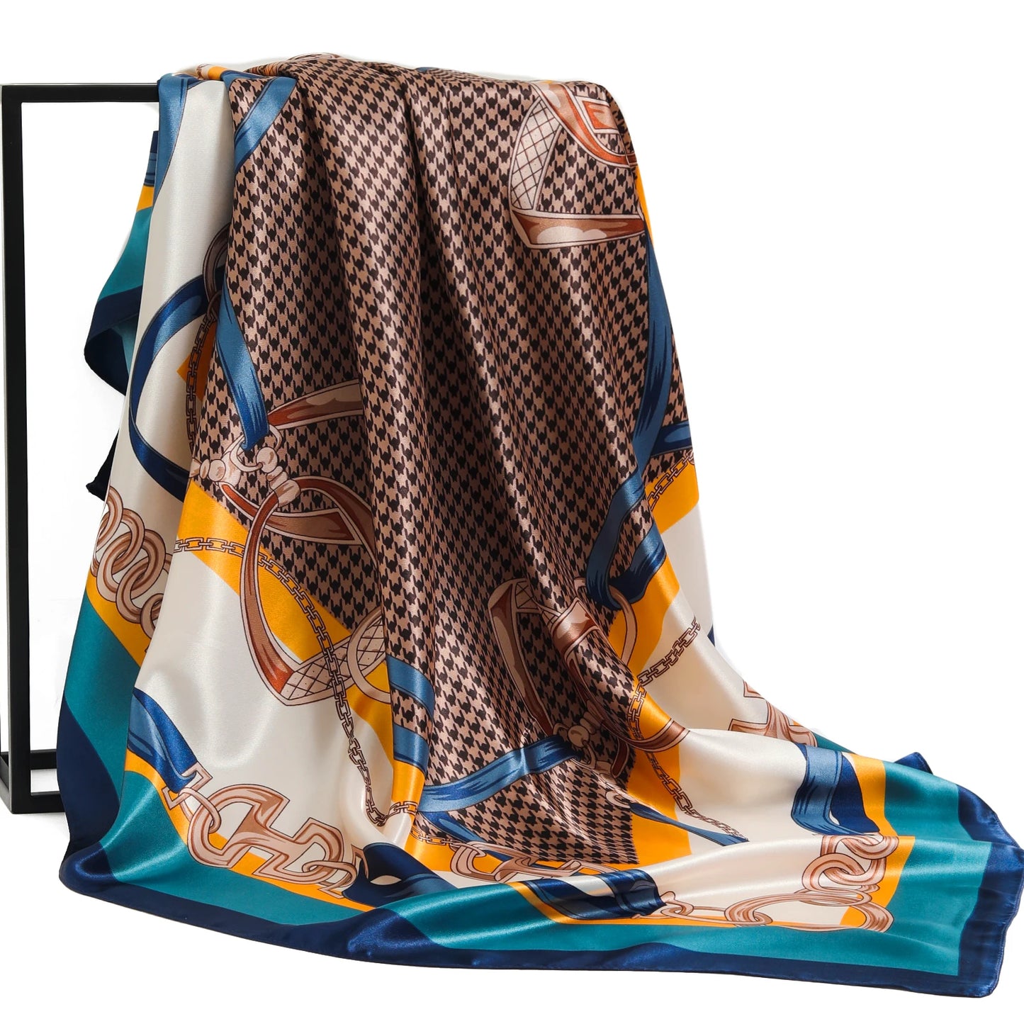 90×90cm Silk Satin Square Scarf for Women
