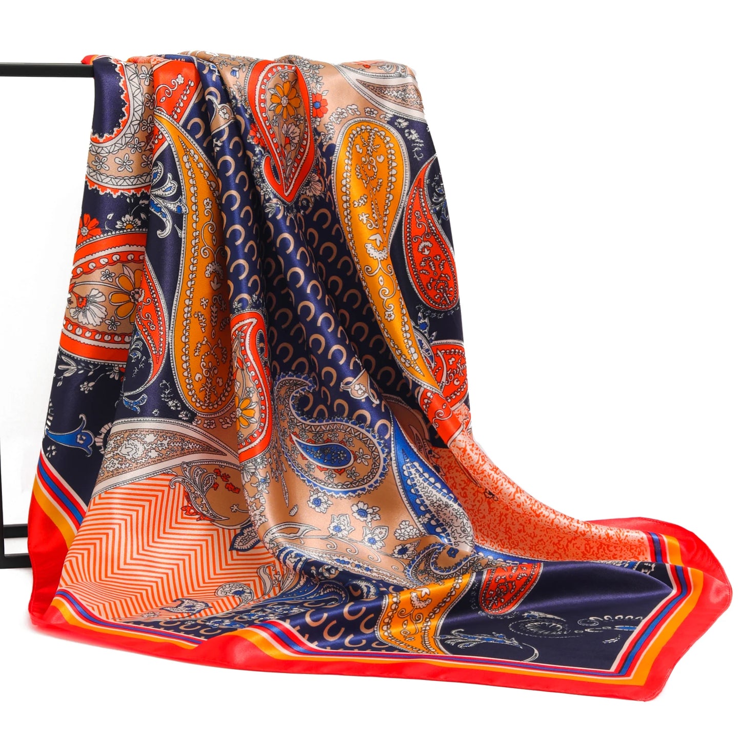 90×90cm Silk Satin Square Scarf for Women